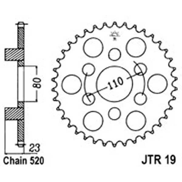 JT JT Rear Sprockets R/W 19-38 APRILIA (3553)